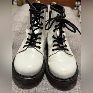 Dr. Martens White and Black Combat Boots